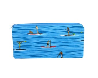 Zippered Pencil Pouch, Stand Up Paddle Boards, Ocean Water Sport Bag