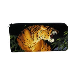 Zippered Pencil Pouch, Golden Tiger Zipper Bag