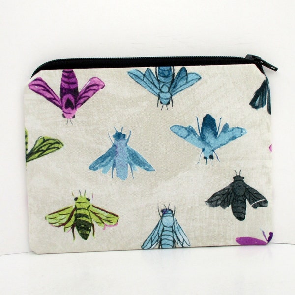 Bee Zipper Pouch, Save the Bees, Small Zippered Bag