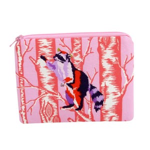 Raccoon Zippered Pouch, Tula Pink Family Tree Coin Purse