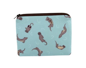 Little Otter Zipper Pouch, Coin Purse, Animal Bag