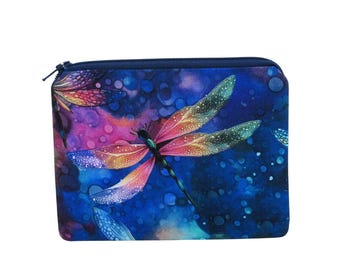 Dragonfly Zipper Pouch, Blue Dragonfly Dreams, Zippered Coin Purse