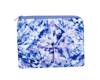 Gemstone Print Zipper Pouch: Lavender Purple Small Bag