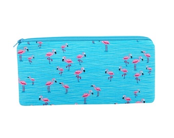 Flamingo Pencil Pouch, Long Zippered Bag