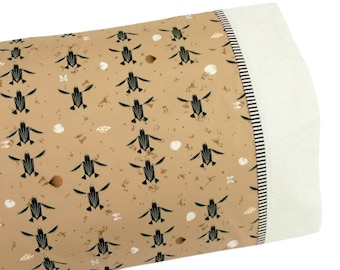 Sea Turtle Pillow Case, Standard Bed Kids Pillowcase, Charley Harper Organic Cotton Fabric