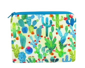 Cactus Zippered Pouch,  Succulent Coin Purse