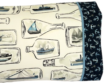 Boat Pillow Case, Message in a Bottle, Standard Bed Pillowcase