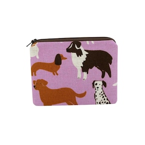 Dog Zippered Pouch, Dog Park on Lilac, Ruby Star Society Canvas Zipper Bag