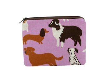 Dog Zippered Pouch, Dog Park on Lilac, Ruby Star Society Canvas Zipper Bag