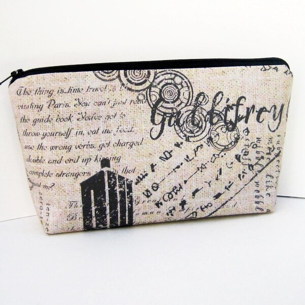 Doctor Who Intergalatic Typography Bag, Zippered Cosmetic Pouch