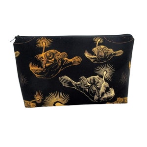 Cosmetic Bag, Mariana Trench Deep Sea Anglerfish Zipper Pouch, Make Up Bag