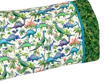 Dino Pillow Case, Dinosaur Dreams Pillowcase, Standard Bed Kids Pillowcase