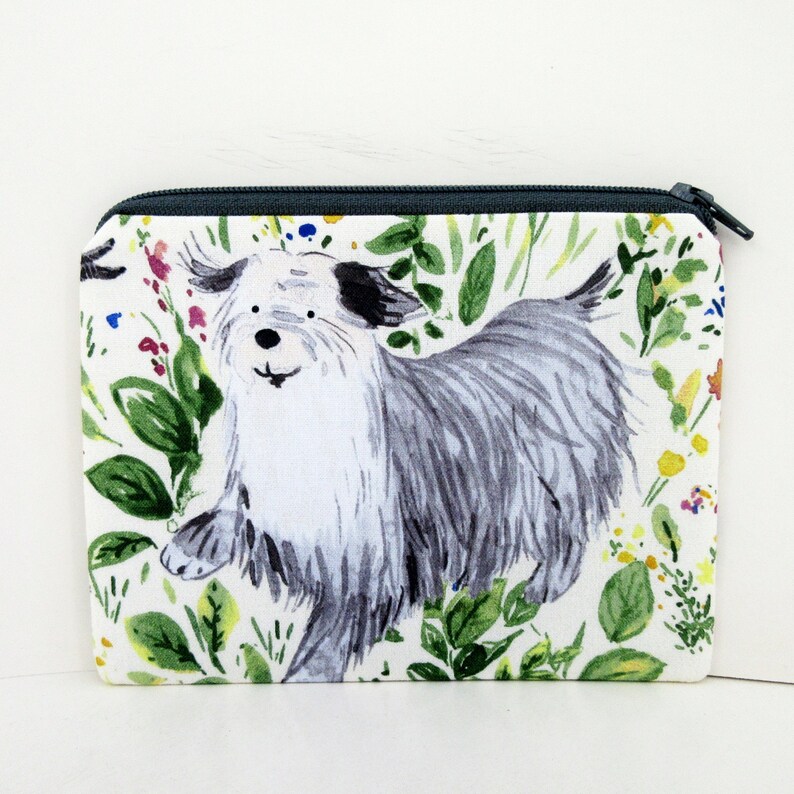 Dog Zipper Pouch Watercolor Shaggy Dogs Animal Coin Purse Etsy