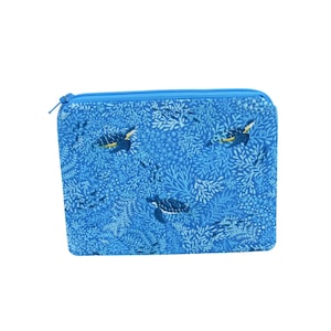 Sea Turtle Zipper Pouch, Blue Lagoon Turtles, Small Zippered Bag