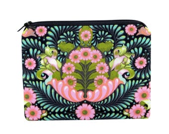 Tula Pink Turtle Small Zippered Pouch, Tortoise Coin Purse