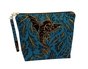 Dragon Canvas Zipper Pouch: Ruby Star Dragon Lair Bag