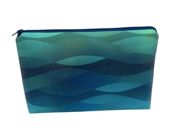 Cosmetic Bag Zipper Pouch, Sea Dreams Waves and Water, Make Up Bag