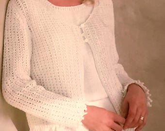 Lace Openwork Cardigan Knitting Pattern – Vintage Style (PDF) - Etsy