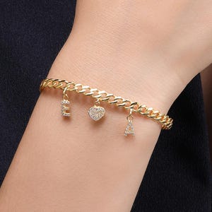 Pulsera con inicial - Pulsera con letras - Pulsera para parejas - Pulsera con letras personalizada - Pulsera con inicial en plata de ley 925K - Regalo para dama de honor