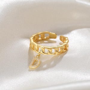 Initial Charm Ring,monogram ring, custom letter ring, minimalist jewellery, perfect gift for women, Mothers Day Gift, Gift for Her
