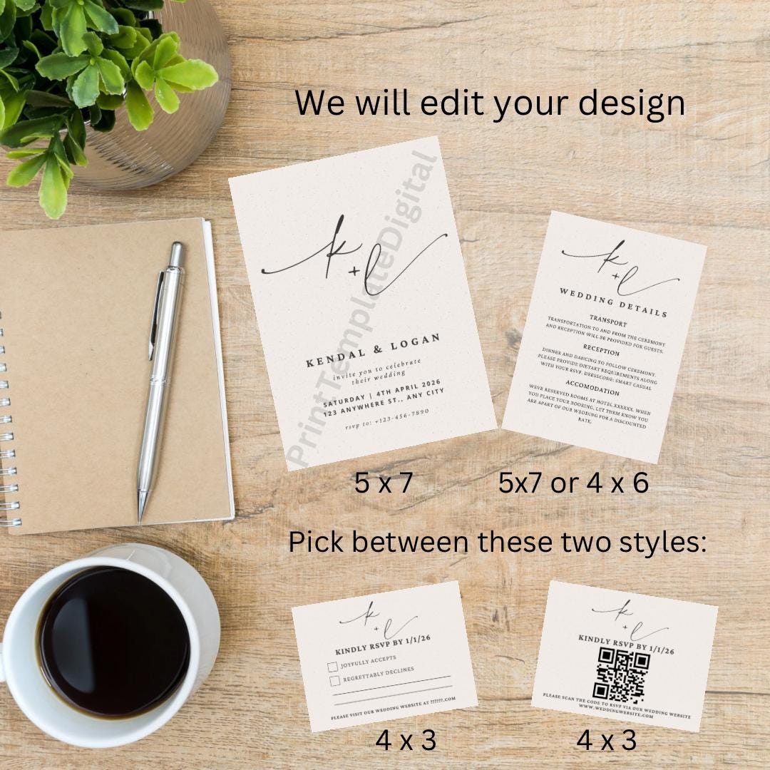 Editable Wedding Invitation Template With FREE Wedding Checklist ...