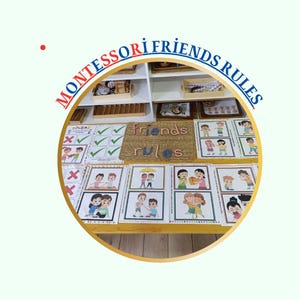 Cartes imprimables des règles de l'amitié | Activité de compétences sociales | Montessori SEL | Couper et coller un fichier PDF pour les enfants d'âge préscolaire | École à la maison