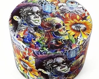 2" Skull Herb Grinder | 4-Layer Metal Spice & Tobacco Crusher, Pepper Mill, Kitchen Tool | Gift for Men, Women, Smokers | 50mm diameter