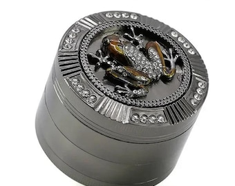 Frog Shape Herb Grinder 4 Layer 63mm (2.5'') | Diamond Gold Silver Gunmetal Zinc Alloy Tobacco Crusher | Herbal Spice Mill | NO IMPORT TAX