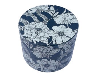 Snake in Flowers Herb Grinder | 2''/50mm Metal 4-Layer Spice & Tobacco Crusher | Gothic Floral Gift