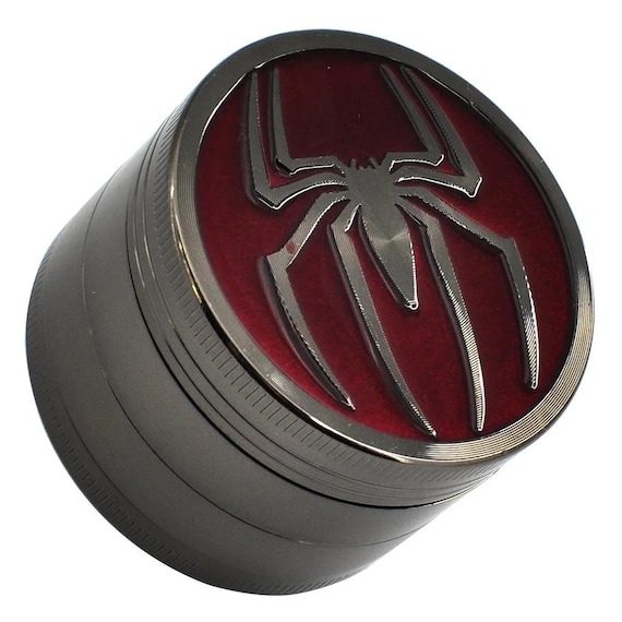 Spider Herb Grinder 50mm – 4-Layer Metal Spice & Tobacco Crusher | Manual Mill Cutter | Black and Gold | Gift for Men, Women, Smokers