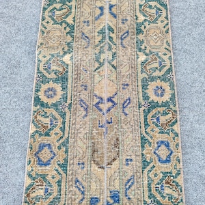 Alfombra de pasillo estrecha de 1,6 x 13 pies, alfombra turca de 2x13 pies, alfombra de pasillo estrecha, alfombra de pasillo tribal Heriz de 2x13 pies, alfombra de pasillo Oushak vintage de 2x13 pies