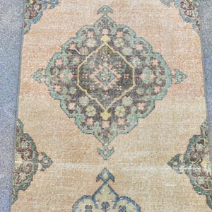 16 feet Extra long runner rug, Stair rug runner, Persian Heriz runner rug, Long runner Turkish 2x16, Vintage 2x17 oushak rug, Herki rug soft