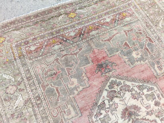 6x10 Taspinar Rug Vintage, Turkish Rug 6x10, Oushak Rug 6x10