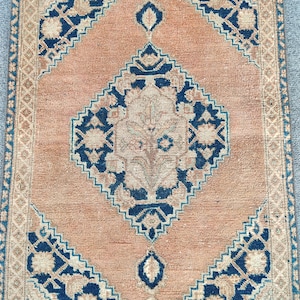 2x4 rug skinny, Small antique rug 2x4, Vintage rug 2x4, Oushak rug 2x4, turkish rug 2x4, Bath mat rug 2x4, Doormat rug 2x4, Muted rug small