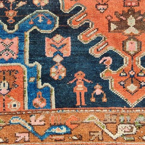 4x6 Antique Malayer rug, Persian rug 4x6, Heriz rug 4x6 rare pattern, Afghan rug 4x6 vintage, Oriental rug, Caucasian Rug, Kurdish rug rare