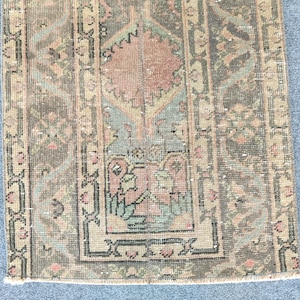 2x10 runner pink, Skinny rug runner, Turkish runner 2x10, Vintage runner 2x10, Oushak runner 2x10, Narrow runner rug, Patchwork runner rug