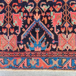 4x6 Persian rug Navy, Antique rug 4x6 colorful, Heriz rug 4x6, Afghan rug 4x6 vintage, Vibrant Turkish rug 4x6, Malayer rug, Oriental rug