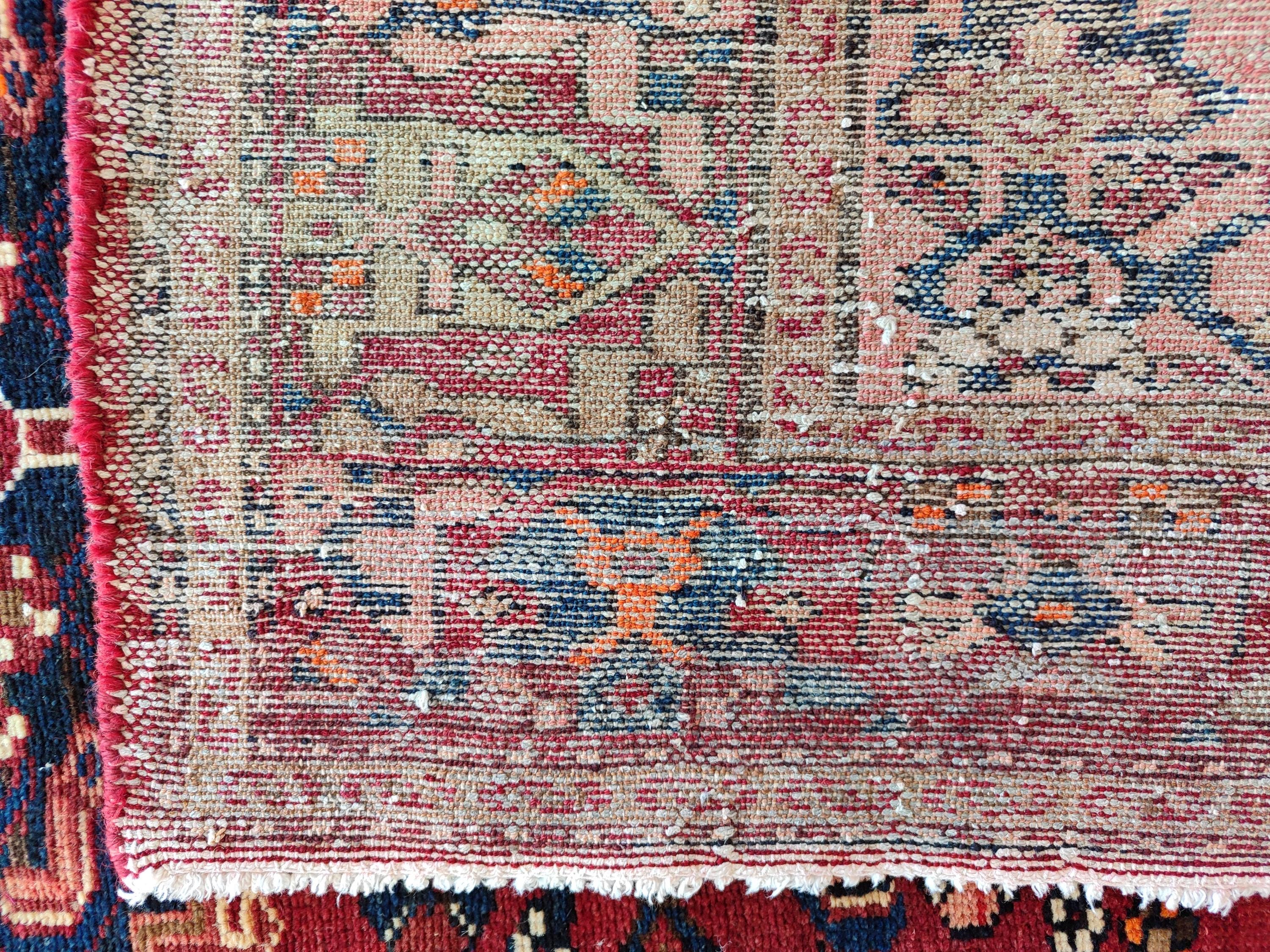 Rare 4x7 Persian Rug, Malayer Rug 4x7 Vibrant Color, Antique 4x7 Heriz ...