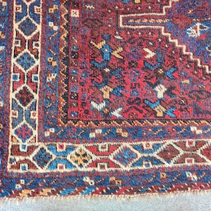 5x6 Antique shiraz rug, Square persian rug 5x6, Heriz rug 5x7 vintage, malayer rug 5x7 vibrant, Kurdish rug, Oriental rug, Mahal rug wool
