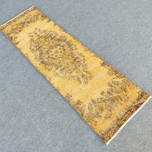 70x200 Läufer, dünner antiker Teppich 70x70, Vintage Läufer 2x7, schmaler Läufer, türkischer 2x7 Oushak-Läufer, persischer Läufer