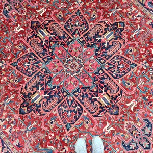 9x12 Heriz rug Oversize, Antique 9x12 persian rug oversize, Serapi rug, Afghan rug 9x12 vintage, Living room rug 9x12 oriental, Furniture