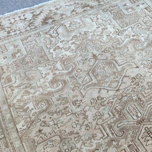 8x11 Heriz area rug, Antique 8x11 persian rug oversize, Serapi rug, Vintage rug 8x11 living room, Afghan rug, Turkish 8x11 oushak rug area