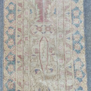 2x10 runner blue, Skinny rug runner, Turkish runner 2x10, Vintage runner 2x10, Oushak runner 2x10, Narrow runner rug, Patchwork runner rug