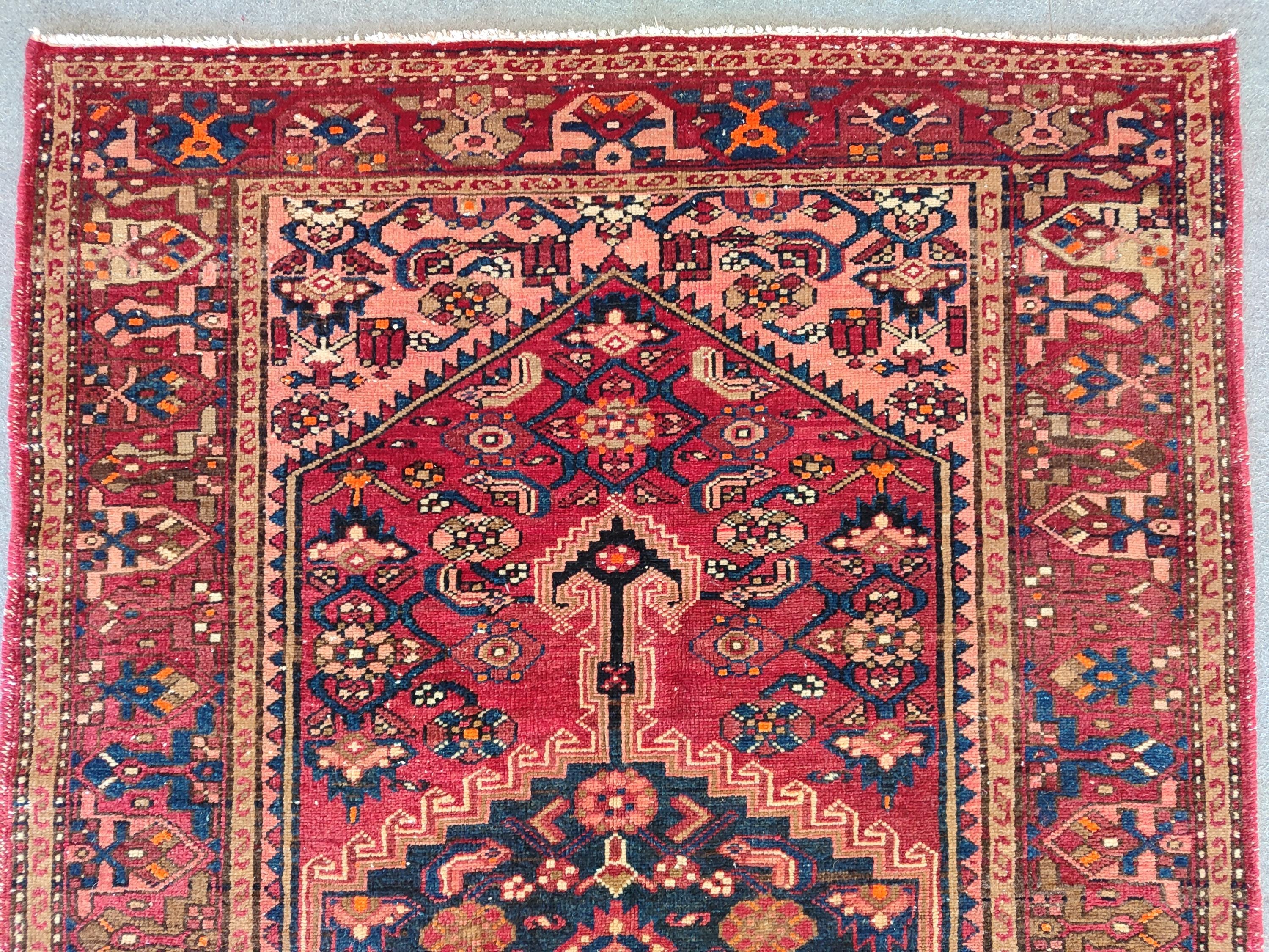 Rare 4x7 Persian Rug, Malayer Rug 4x7 Vibrant Color, Antique 4x7 Heriz ...