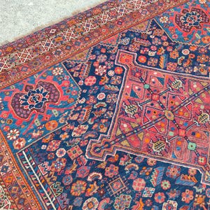 8x10 Heriz area rug, Oversize Persian rug 8x10, Serapi rug, Antique 8x10 living room rug, Oriental rug 8x10 vintage, Mahal rug, Furniture image 11