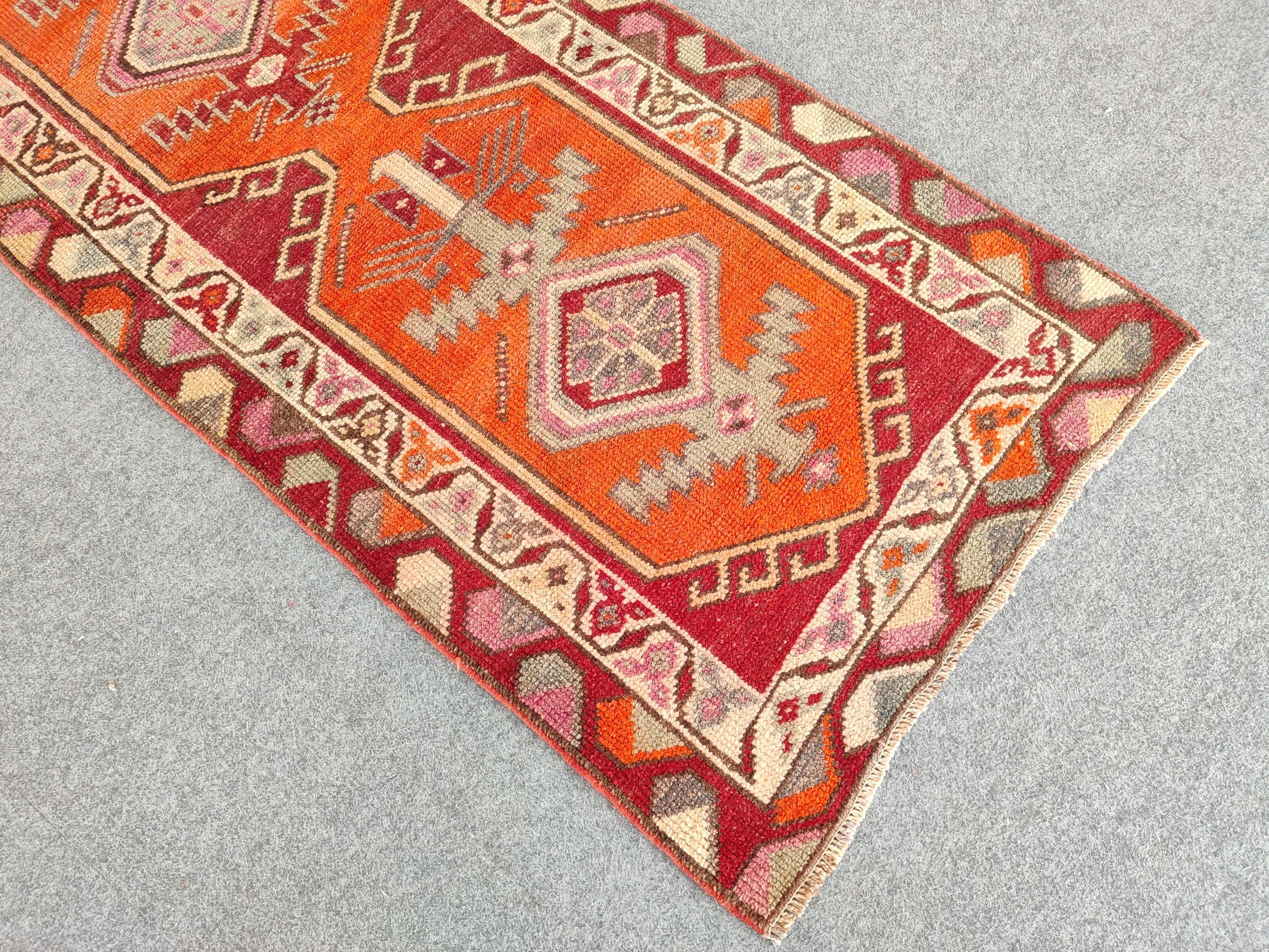 3x15 Herki Runner Rug, Antique 3x15 Persian Rug Runner, Serapi Runner ...