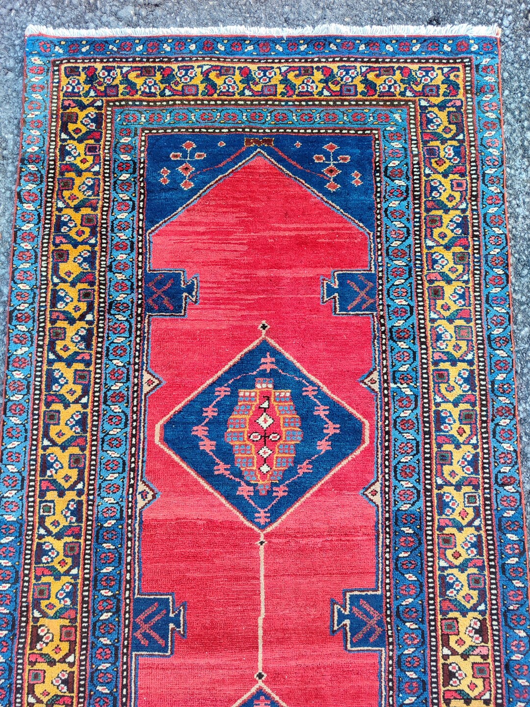 Navy 3x15 Antique Persian Rug Runner, Malayer Rug, Heriz Rug Runner ...