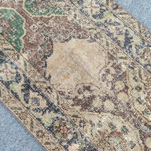 2x10 runner rug, Skinny rug runner, Turkish runner 2x10, Vintage runner 2x10, Oushak runner 2x10, Narrow runner rug, Persian 2x10 heriz rug