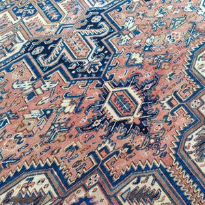 8x10 Heriz area rug, Oversize Persian rug 8x10, Serapi rug, Antique 8x10 living room rug, Oriental rug 8x10 vintage, Mahal rug, Furniture