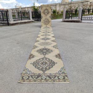 16 ft runner rug extra long, Stair rug runner, Vintage 2x16 Oushak runner, Long runner turkish 2x16, Very long persian runner, Herki rug